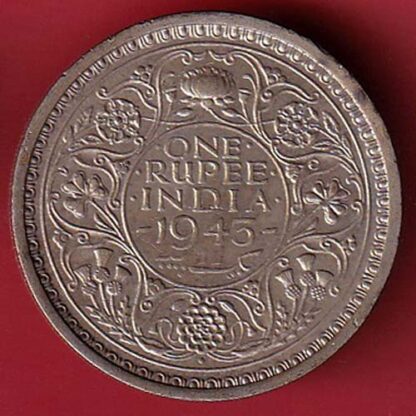 British India 1943 BOMBAY MINT George Vi ONE Rupee Rare Silver coin– FC4301