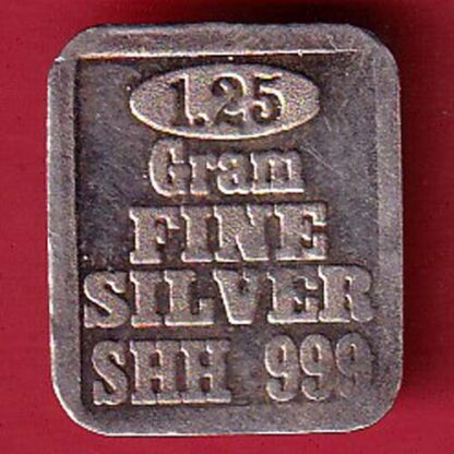 SILVER BAR Weight - 1.27 gm: 1.25 GRAM FINE SILVER  SHH –F7355