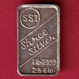 SILVER BAR : Weight – 2.55 gm : SHREE SILVERKALASH MARK BAR– F7377