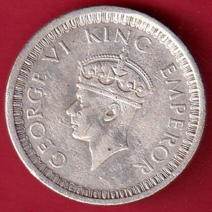 BRITISH INDIA 1942 BOMBAY MINT GEORGE VI ONE RUPEE BEAUTIFUL SILVER COIN – FC4592 - Image 2