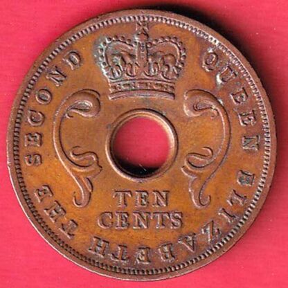 east africa Queen Elizabeth second 10 cent 1956 -  FC4715 - Image 2
