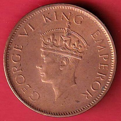 BRITISH INDIA 1942 GEORGE VI ONE QUARTER ANNA-  FC4716 - Image 2