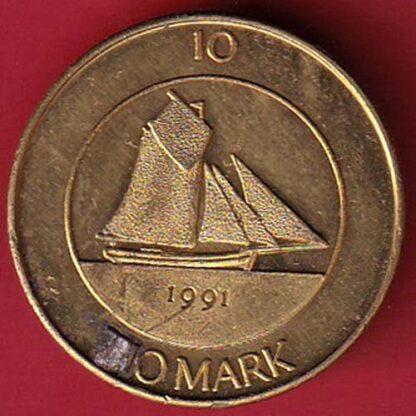 Finland 10 Markkaa Aland 1991 tio deler tio mark:- FC4732