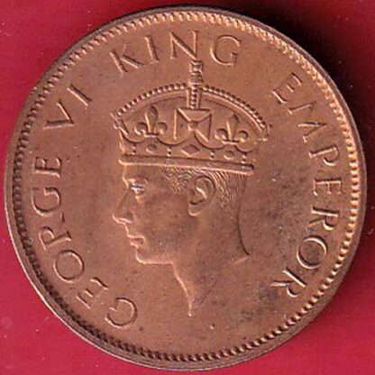 BRITISH INDIA 1942 GEORGE VI ONE QUARTER ANNA- F7401 - Image 2