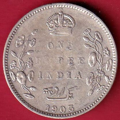 British India 1903 Edward Vii King & Emperor One Rupee:- F7435