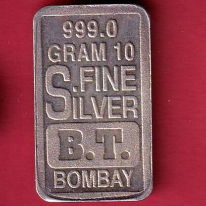 SILVER BAR: W – 10.00 gm KALASH BOMBAY FINE SILVER– FC4992