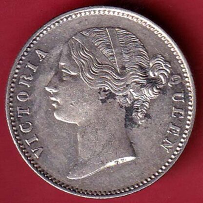 EAST INDIA COMPANY 1840 DIVIDED LEGEND VICTORIA QUEEN ONE RUPEE SILVER COIN - FC4769