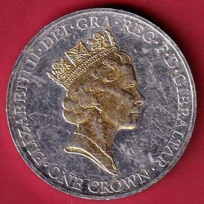 ELIZABETH II DEI-GRA REGINA. GIBRALTAR ONE CROWN NOVEM DECENNIIS GLORIOSE PERACTIS 1926-2016  – FC4830 - Image 2