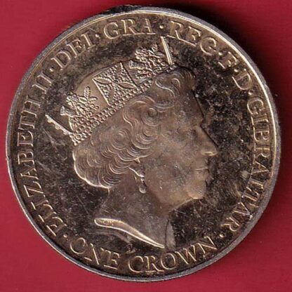 novem deceniis glorise peractis 1926-2016 elizabeth ii dei .gra reg f.d. gibraltar one crown   - FC4854