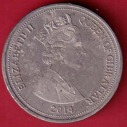 elizabeth ii queen of the united kingome one crown , / queen of gibraltar 2014 - FC4855