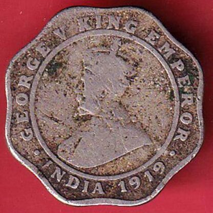 british india 1919 george v four annas Rare coin -FC4920