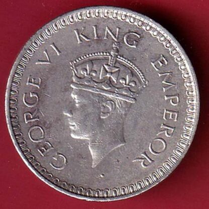 British India 1943 BOMBAY MINT George Vi ONE Rupee Rare Silver coin– FC4945 - Image 2