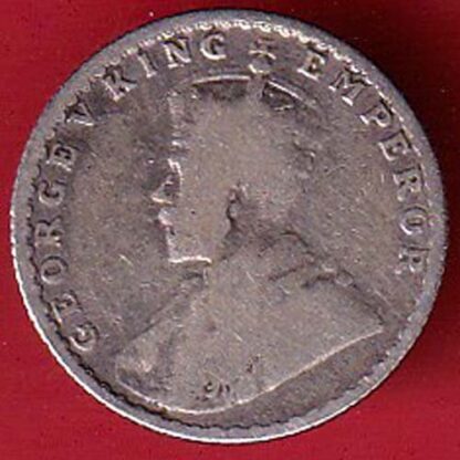 British India 1915 George v 1/4 Rupee silver coin– FC5007 - Image 2