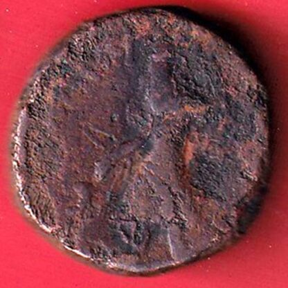 ANCIENT INDIA KUSHAN KING DYNASTY BEAUTIFUL SCARE COPPER COIN - FC4793 - Image 2