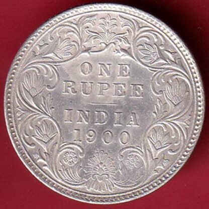 British india 1900 VICTORIA EMPRESS ONE RUPEE SILVER COIN - FC4794