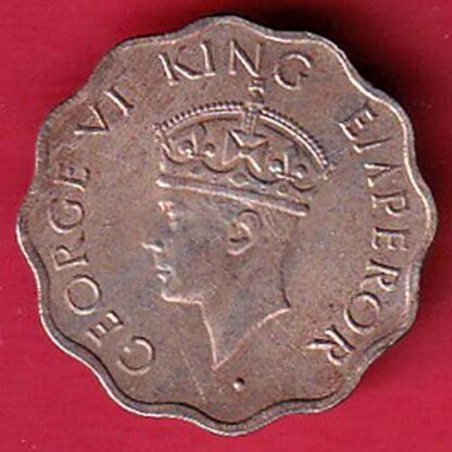 british india 1946 george vi one annas coin-  F7602 - Image 2