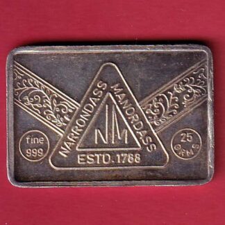 SILVER BAR W – 25.02 g : estd 1788 - NARRONDASS MANORDASS– f7552