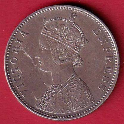 BRITISH INDIA 1879 VICTORIA EMPRESS 0/1 DOT VARIETY ONE RUPEE– F7531 - Image 2