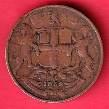 INDIA BRITISH EAST INDIA COMPANY 1858 1/4 ANNA– F7517