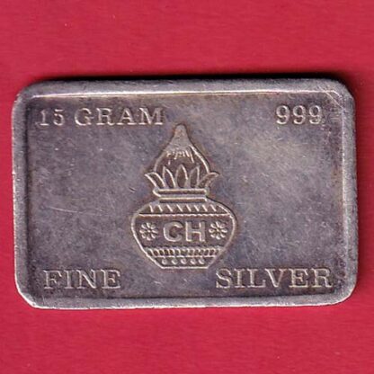 SILVER BAR : " CH " 15gms WITH KALASH MARK– f7562