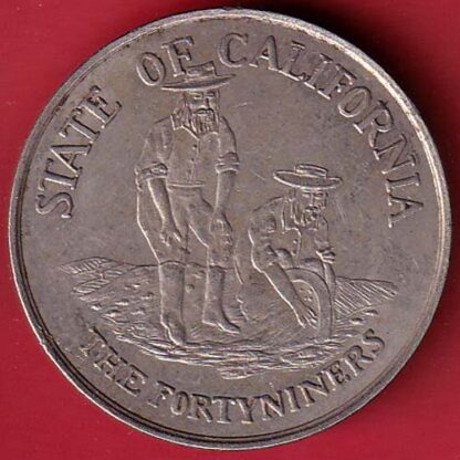 STATE OF CALIFORNIA 1850 STATEHOOD MEDAL/COIN W/ PETER HARDEMAN BURNETT & MOTTO– f7577 - Image 2