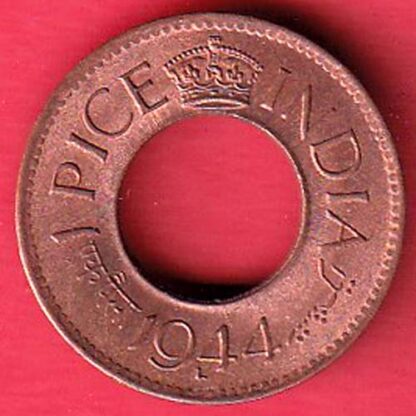 British india king george vi 1944 LAHORE MINT one pice copper coin – f7553