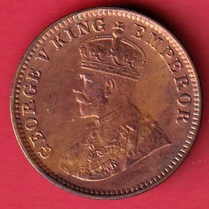 British India 1919 George ONE QUARTER ANNA COPPER coin-  F7624 - Image 2