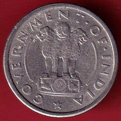 republic india 1950 one rupee coin– f7584 - Image 2