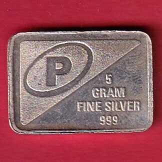 SILVER BAR : 5 GRAM FINE SILVER 999 RARE BAR– f7557