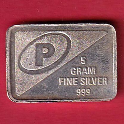 SILVER BAR : 5 GRAM FINE SILVER 999 RARE BAR– f7557