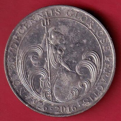 novem deceniis glorise peractis 1926-2016 elizabeth ii dei .gra reg f.d. gibraltar one crown– F7520 - Image 2