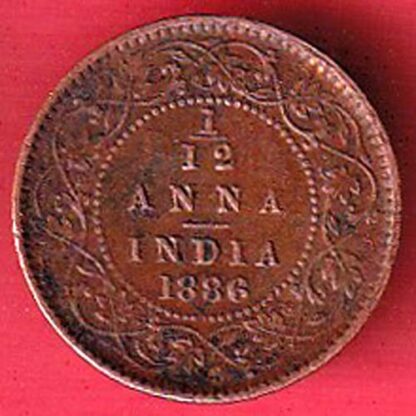 british india 1886 1/12 anna victoria empress copper coin – FC5066