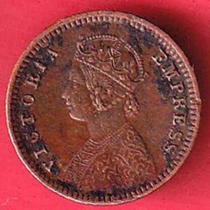 british india 1886 1/12 anna victoria empress copper coin – FC5066 - Image 2