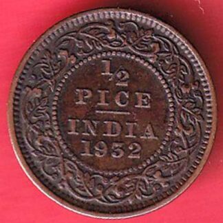 british india 1932 george v 1/2 pice copper coin  – FC5098