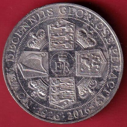 ELIZABETH II DEI-GRA REGINA. GIBRALTAR ONE CROWN NOVEM DECENNIIS GLORIOSE PERACTIS 1926-2016  - FC5110 - Image 2