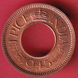 British india king george vi 1945 one pice beautiful copper Coin :- FC5126