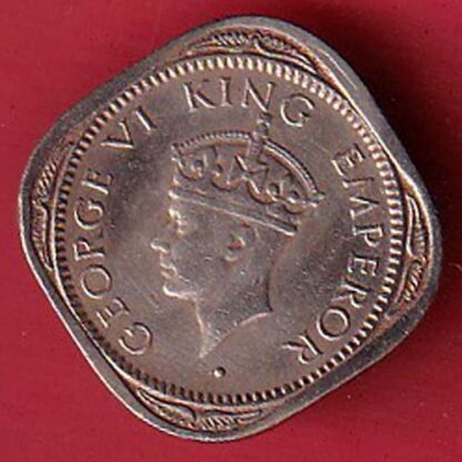 british india 1947 bombay mint half  anna coin:- FC5129 - Image 2