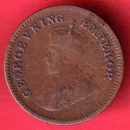 british india 1917 george v 1/2 pice copper coin:- FC5188 - Image 2