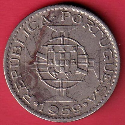 PORTUGUESE INDIA GOA 6 ESCUDO 1959 COIN – FC5203 - Image 2