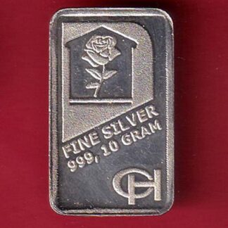 silver bar: Weight – 9.98 gm: "CH" FINE SILVER 10 GMS  :- FC5231