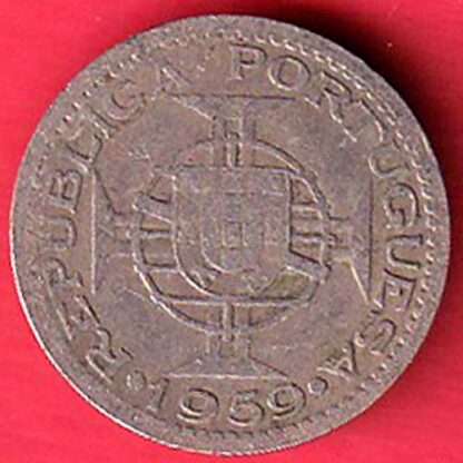 Portuguese India 60 Centavos 1959 coin - FC5260 - Image 2