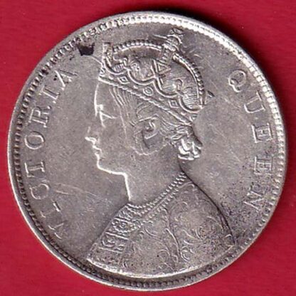 BRITISH INDIA 1862 (0/4 dots) VICTORIA QUEEN ONE RUPEE BEAUTIFUL SILVER COIN- FC5262 - Image 2