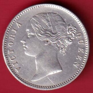 EAST INDIA COMPANY 1840 DIVIDED LEGEND VICTORIA QUEEN ONE RUPEE SILVER COIN- FC5316