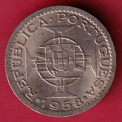 PORTUGUESE INDIA GOA 60 CENTAVOS 1958 COIN:- F7461