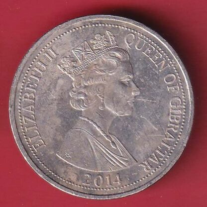 elizabeth ii queen of zibraltar 2014 ypres 1915 one crown  – FC5167