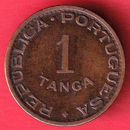 India, Portuguese 1 Tanga - Republic Lisboa mint 1947 copper coin  – FC5177 - Image 2