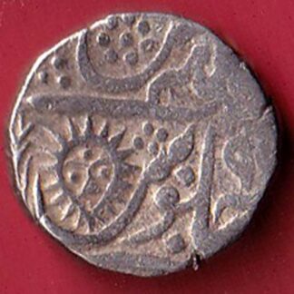 INDORE STATE SUN FACE INO SHAH ALAM II MALHAR RAO ONE RUPEE SILVER COIN  – FC5205