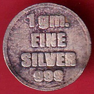 silver token: Weight – 0.92 gm: "SHUBHAM" 1 GMS FINE SILVER 999 :- FC5238