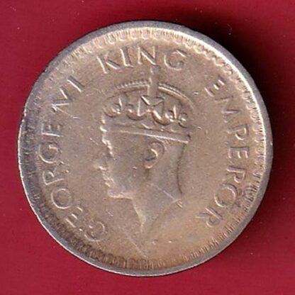 British India "Lahor mint"  1944 George VI King half rupee silver coin - FC5267 - Image 2