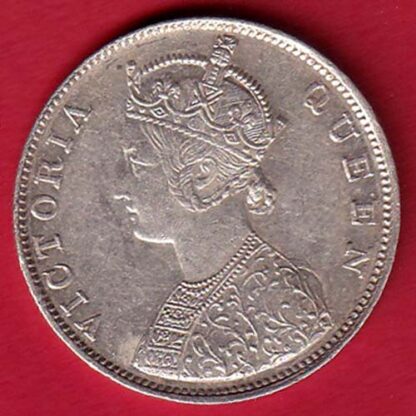 "UNC" BRITISH INDIA 1862 VICTORIA QUEEN  ONE RUPEE BEAUTIFUL SILVER COIN MINT:- MUMBAI  MINT – FC5274 - Image 2